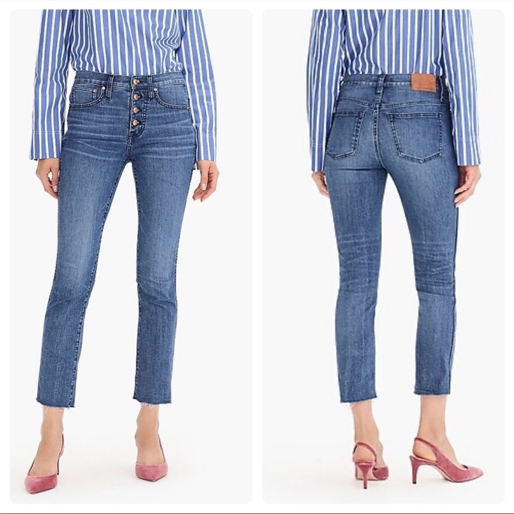 J. Crew Vintage Straight ECO High Rise Exposed Button Front Jeans Size 27